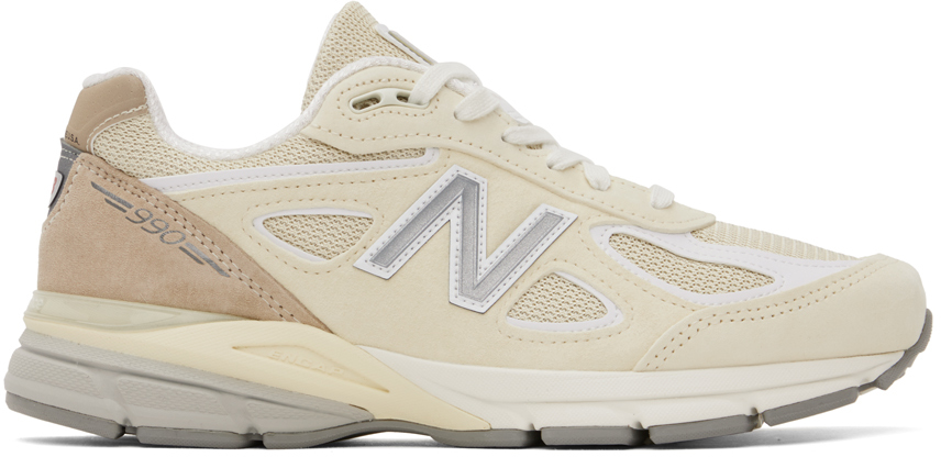 NEW BALANCE BEIGE MADE IN USA 990V4 SNEAKERS