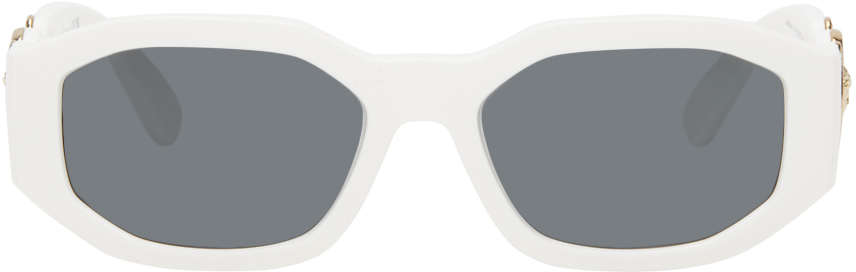 Versace White Medusa Biggie Sunglasses In 401/87 White