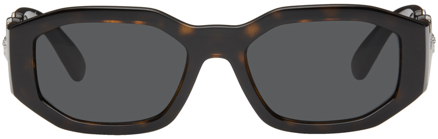 Versace Tortoiseshell Medusa Biggie Sunglasses In Brown