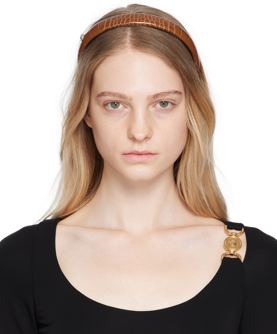 Versace Brown Medusa Headband