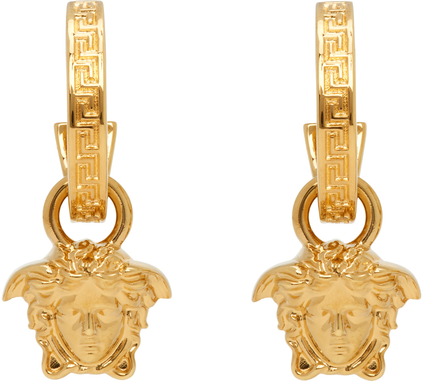 Versace Gold 'la Medusa Greca' Earrings In Kvo- Gold