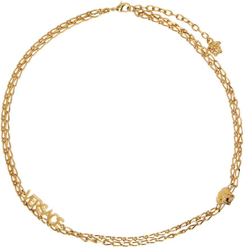 Versace Gold Medusa Necklace In 3j000 Gold