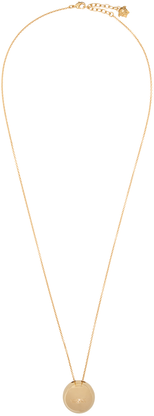 Versace Gold Sphere Medusa Necklace In 3j000- Gold