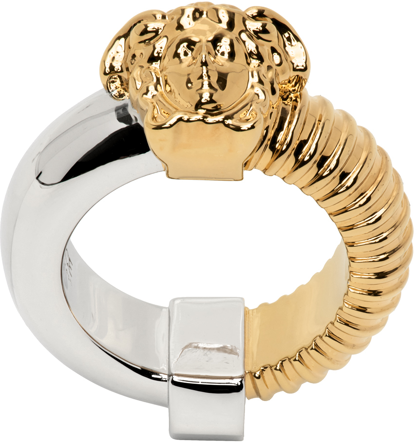 Bague dor et argent M duse Nuts Bolts Versace en solde