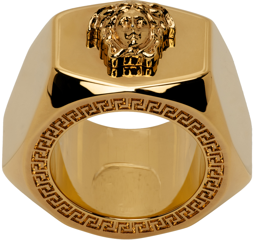 Versace Gold Nuts & Bolts Ring In 3j000- Gold