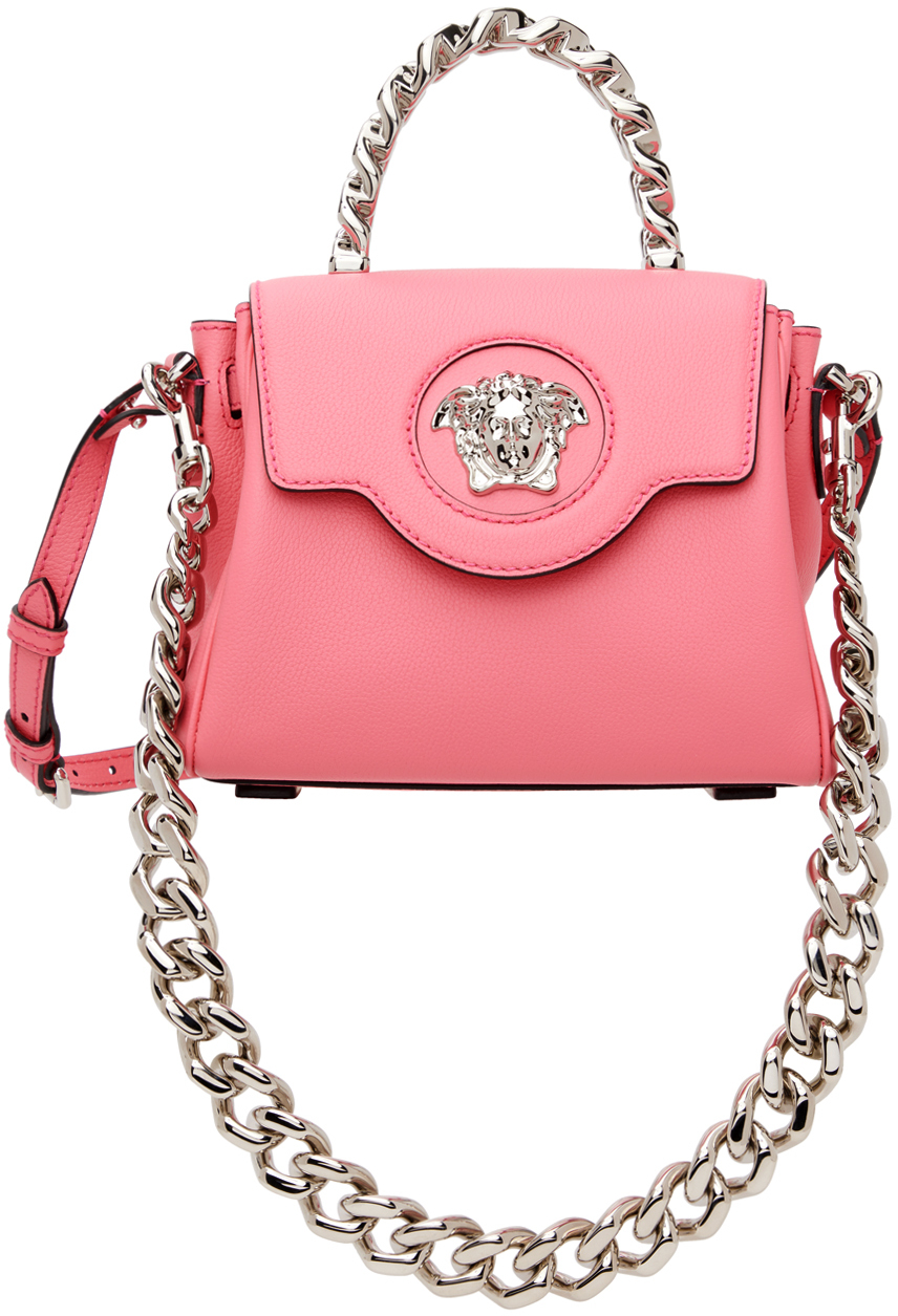 Pink La Medusa mini leather handbag, Versace