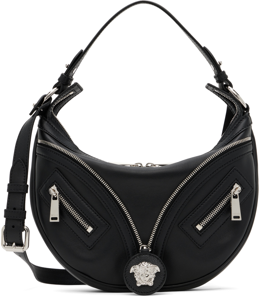 Versace Black Small Repeat Bag In 1b00p Black/pall
