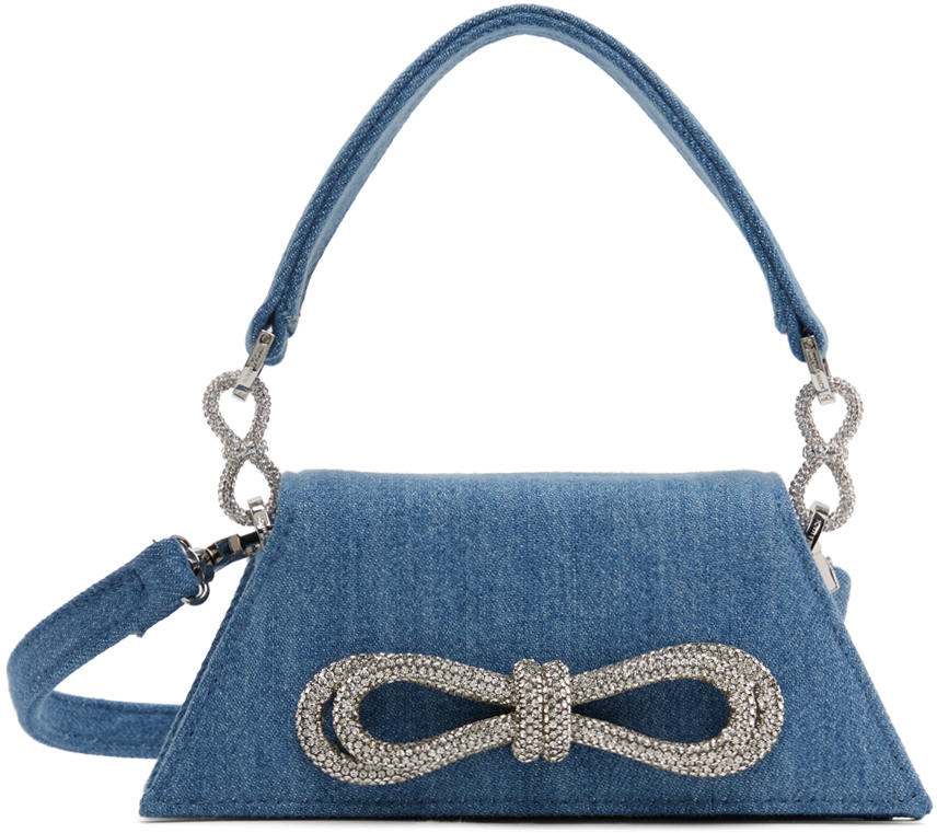 Blue Mini Double Bow Samantha Bag