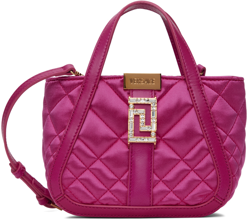 Versace Pink Mini Crystal Greca Goddess Bag