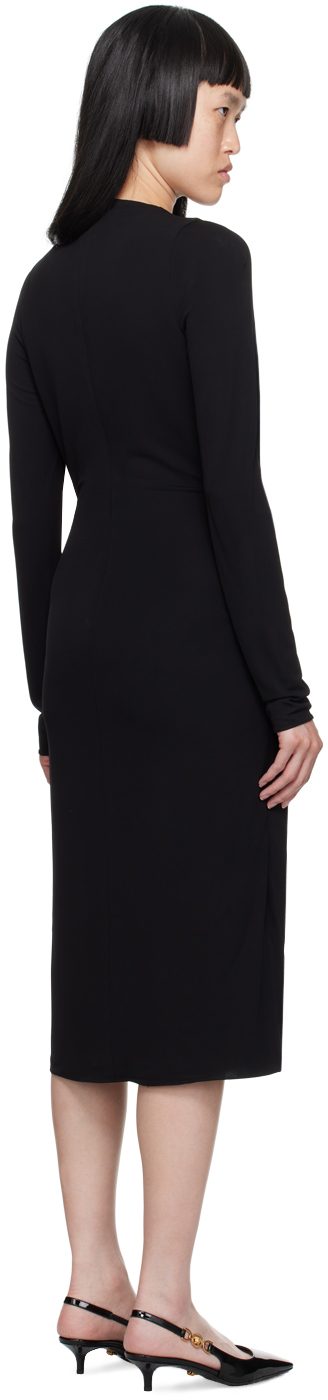 Versace Satin Dress With Safety Pin In 1b000-black