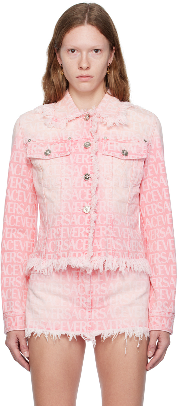 Pink Allover Denim Jacket