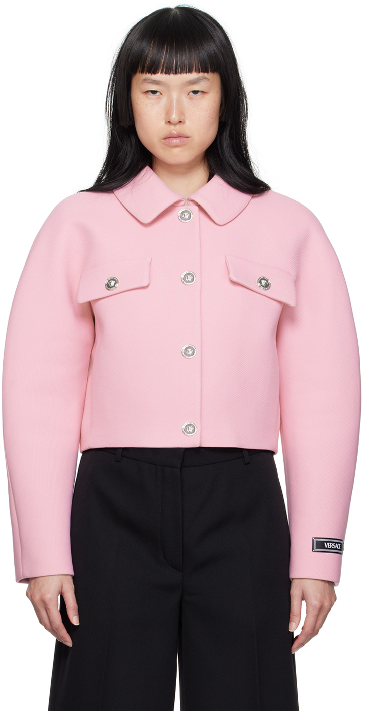 Versace Pink Cropped Jacket SSENSE
