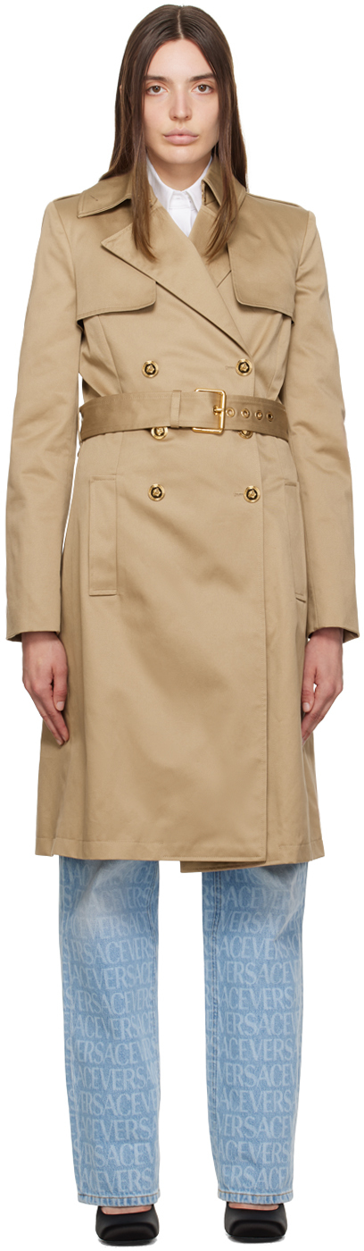 Versace Versace Allover Short Trench Coat for Women