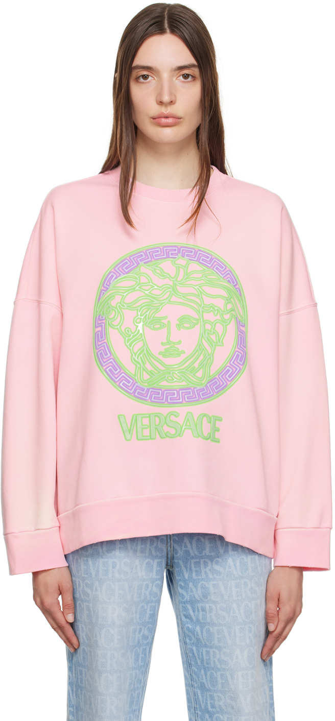Versace: Pink Medusa Sweatshirt | SSENSE