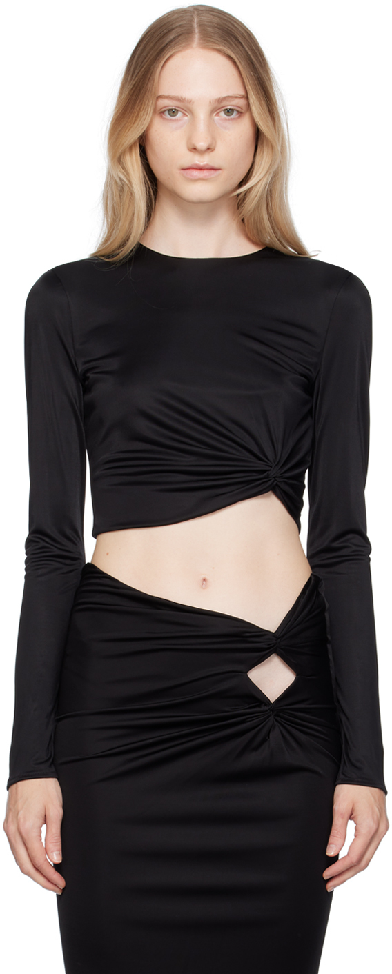 Versace Black Dua Lipa Edition Long Sleeve T-shirt In 1b000/black