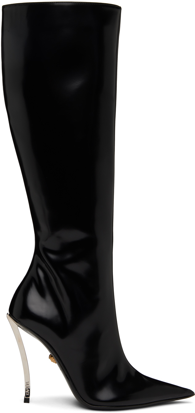 Versace Black Pin-Point Boots