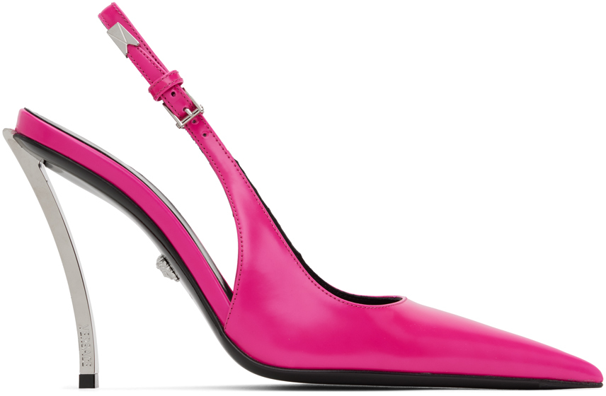 Versace Pink Pin-Point Slingback Pumps