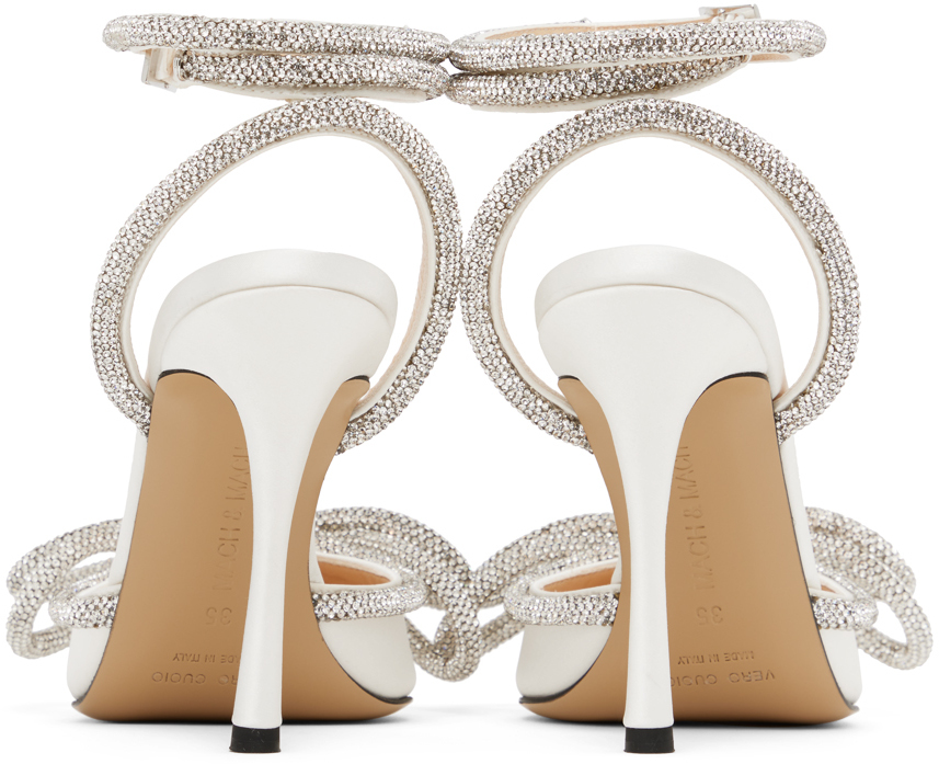 MACH & MACH WHITE DOUBLE BOW 110 HEELS 