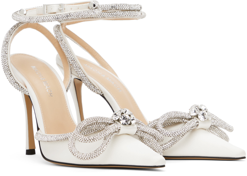 MACH & MACH WHITE DOUBLE BOW 110 HEELS 