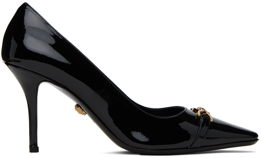 Versace pointed-toe leather pumps - Black