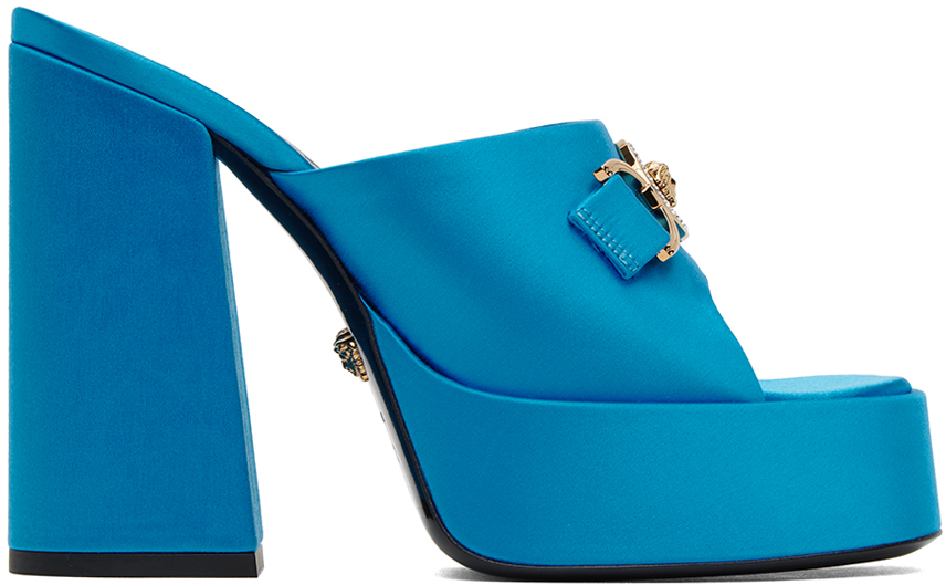 Blue Medusa '95 Mules by Versace on Sale