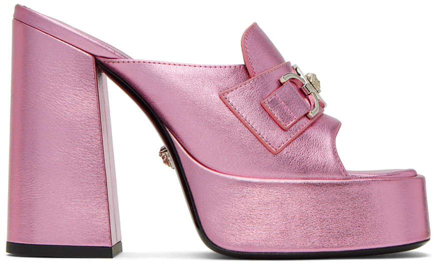 Pink Medusa '95 Heeled Sandals by Versace on Sale