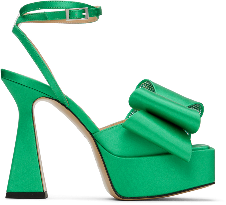 Green 'Le Cadeau' 140 Platform Heeled Sandals