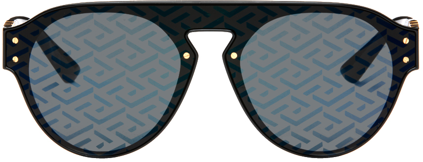 Versace Black 'La Greca' Sunglasses