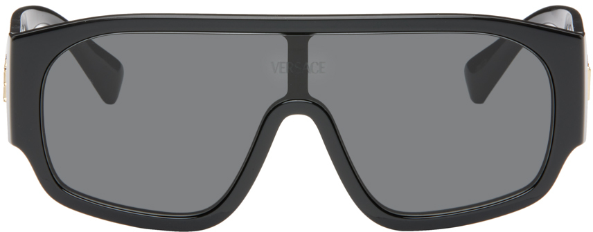 Versace Black Logo Aviator Sunglasses