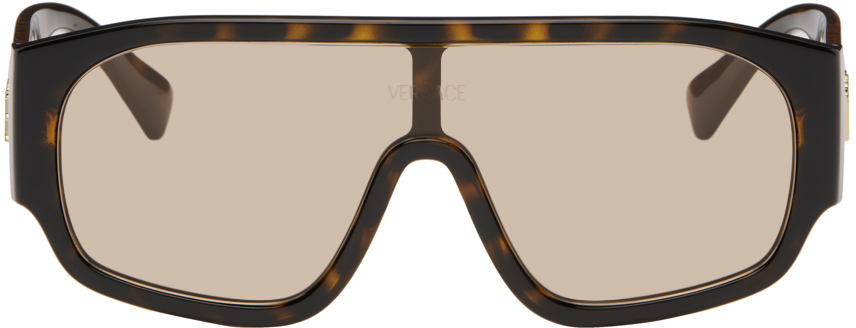 Versace Tortoiseshell Shield Sunglasses