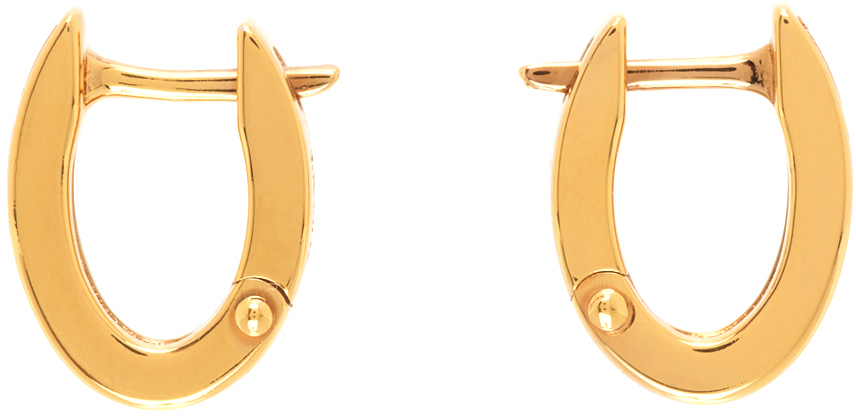 Versace Gold Greca Earrings In 3j000