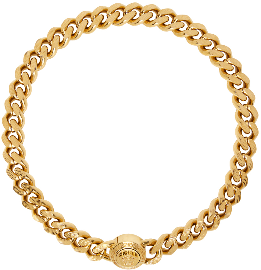 Versace Gold Medusa Necklace In Kot-tribute Gold