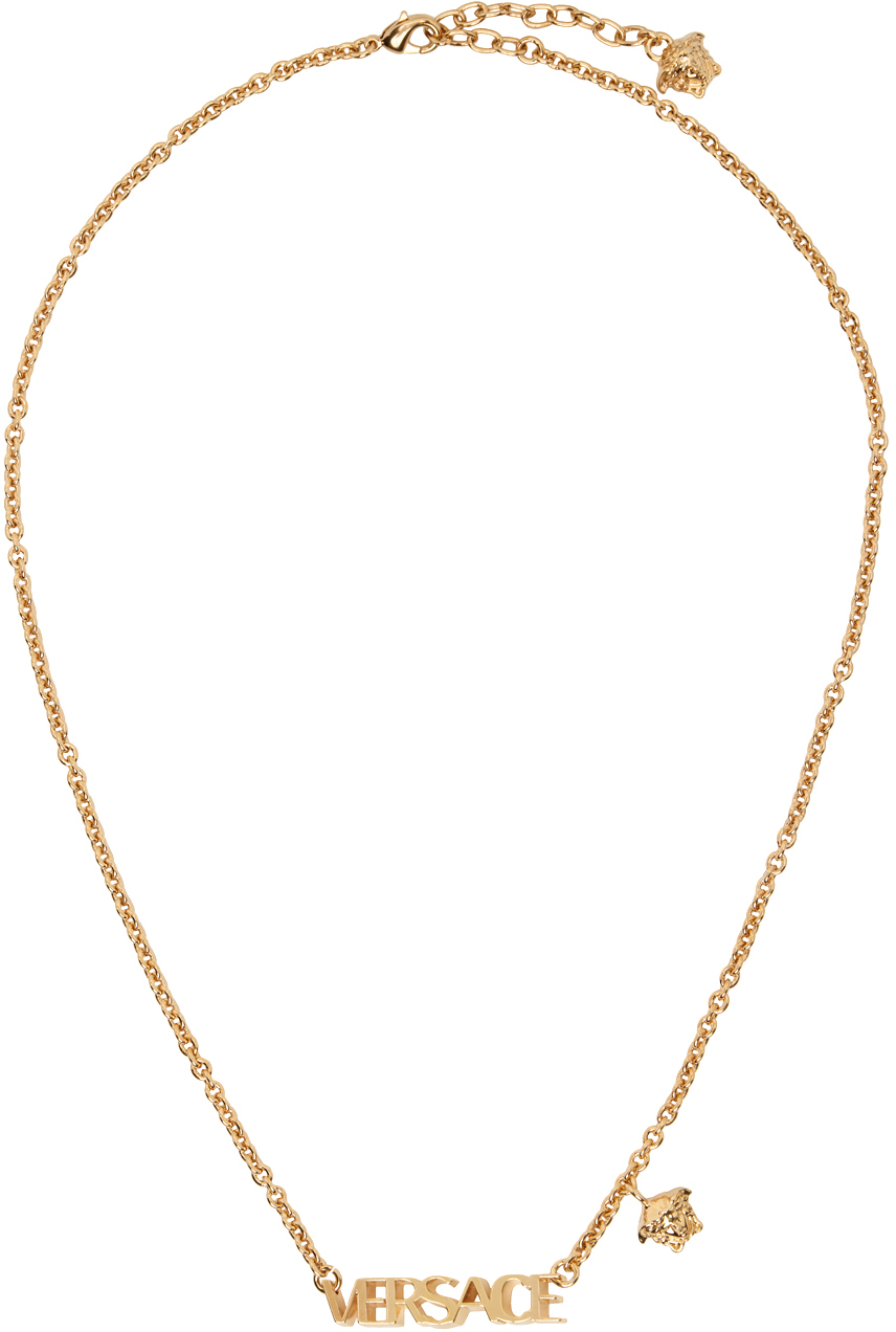 Versace: Gold Logo Necklace | SSENSE UK