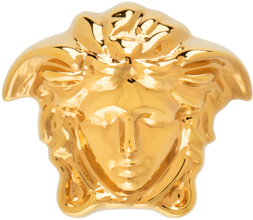 Versace Medusa Head Brooch In Gold