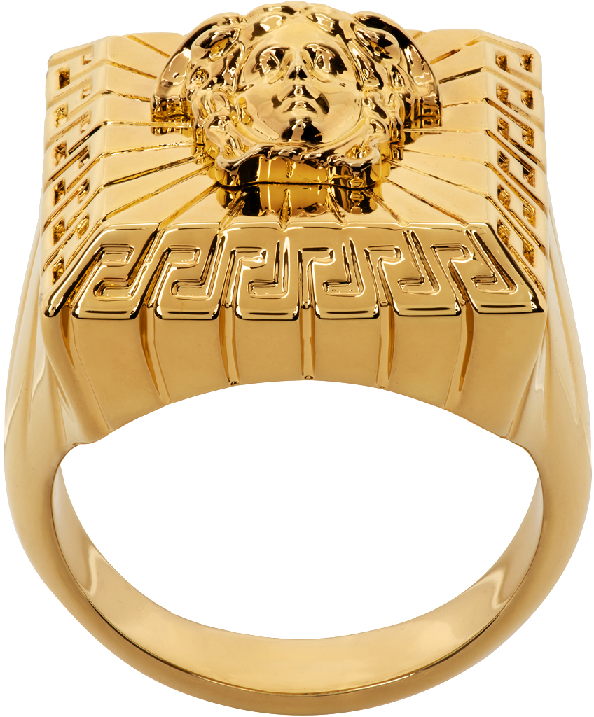 Versace Gold Medusa Ring In 3j000- Gold