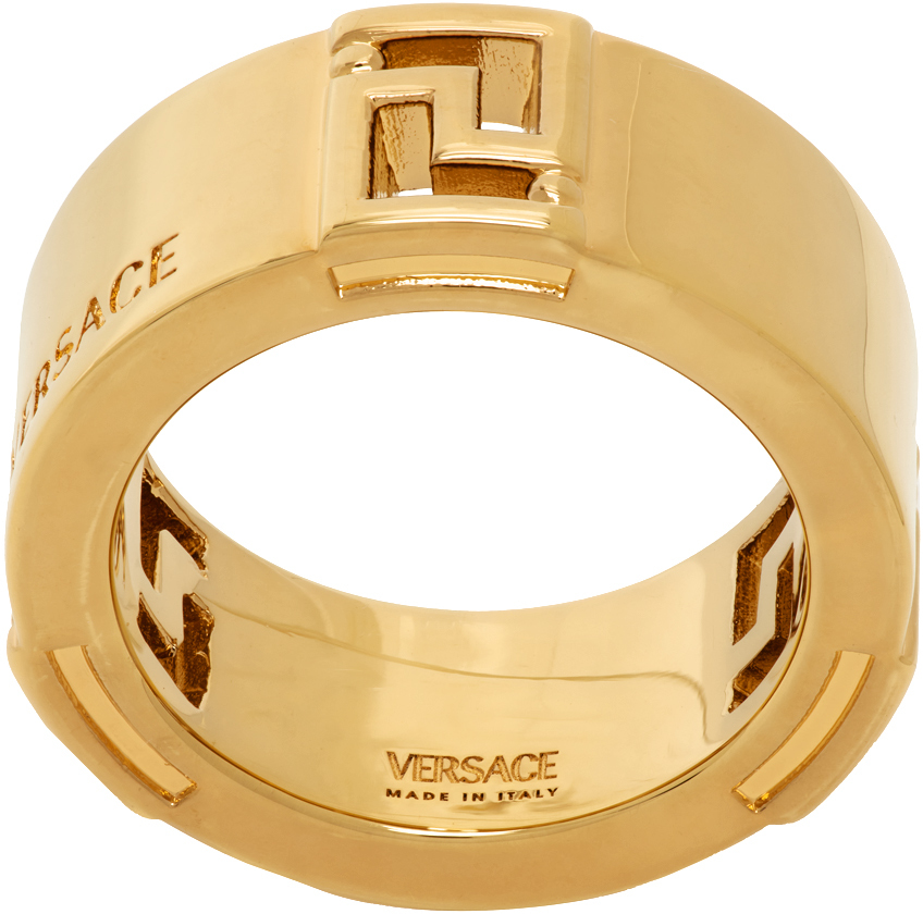 Versace Gold Band Ring In 3j000- Gold