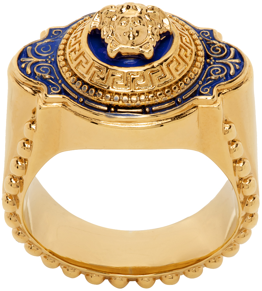 Versace Gold Medusa Ring In 4jhx0- Gold-b