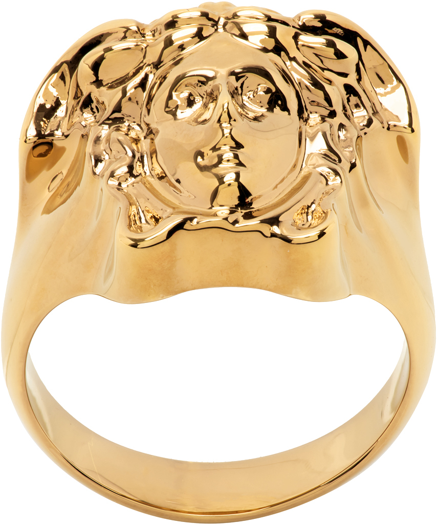 Versace Gold Crystal Medusa Ring – BlackSkinny