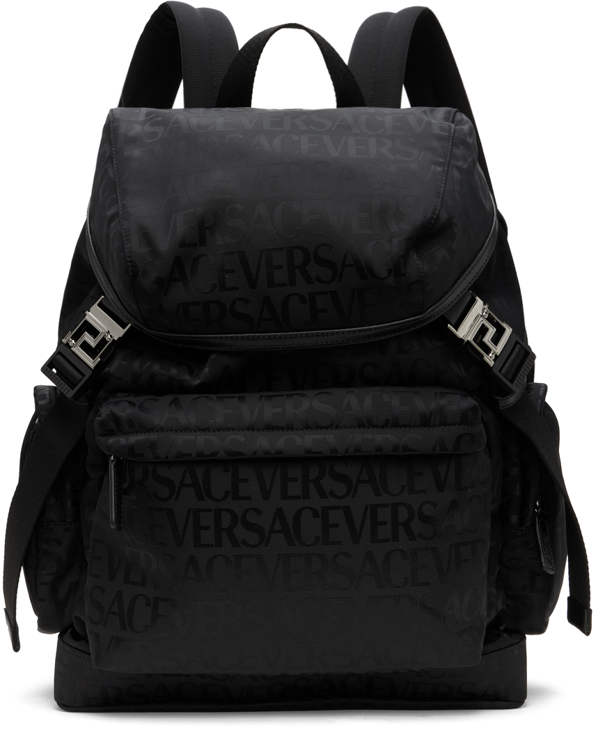 Black 'Versace' Allover Neo Backpack