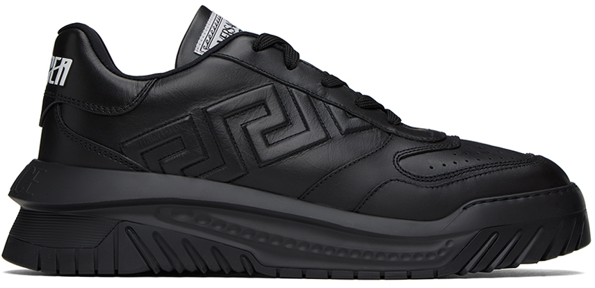 Shop Versace Black Greca Odissea Sneakers In 1b000-black