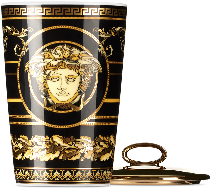 Versace Black Rosenthal Virtus Gala Scented Candle In Virtus Gala Black