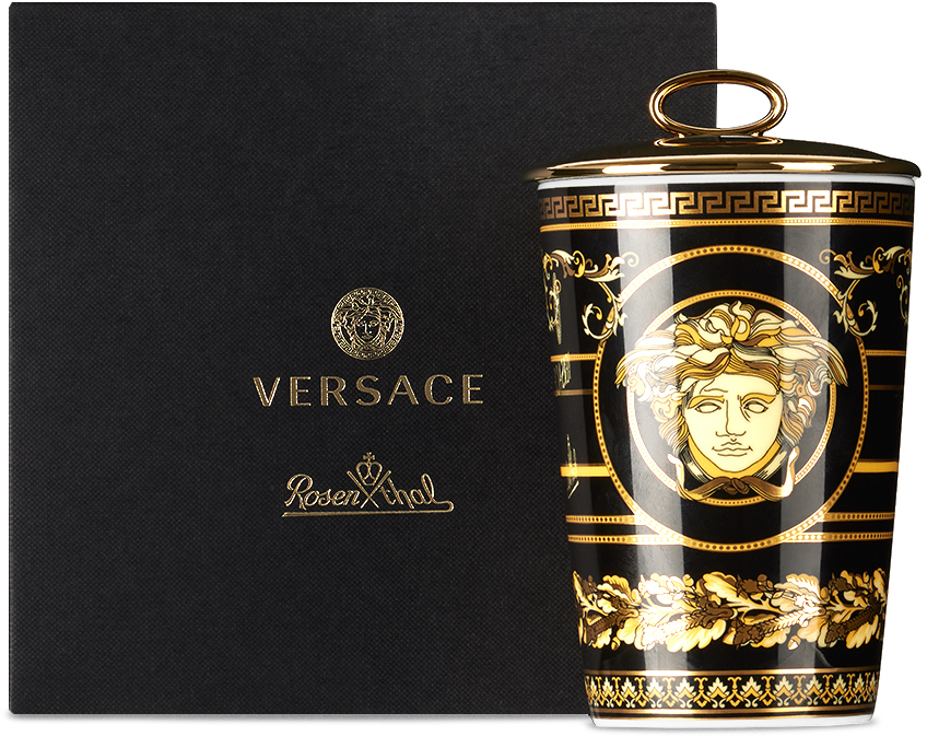 Versace Black Rosenthal Virtus Gala Scented Candle In Virtus Gala Black