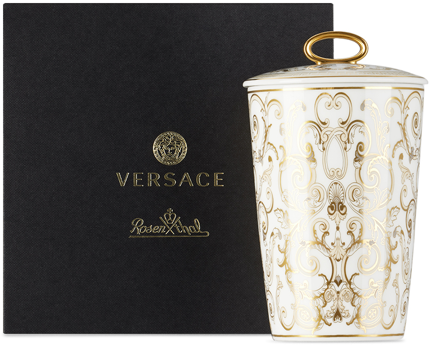 Versace White Rosenthal Medusa Gala Scented Candle In Medusa Gala