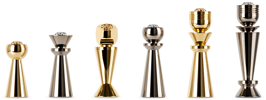 Versace Black Barocco Checkers & Chess Set In 2ef10-silver