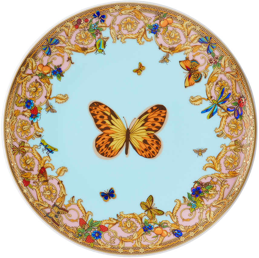 Versace Blue Rosenthal 'le Jardin' Bread Plate, 17 Cm In Le Jardin De