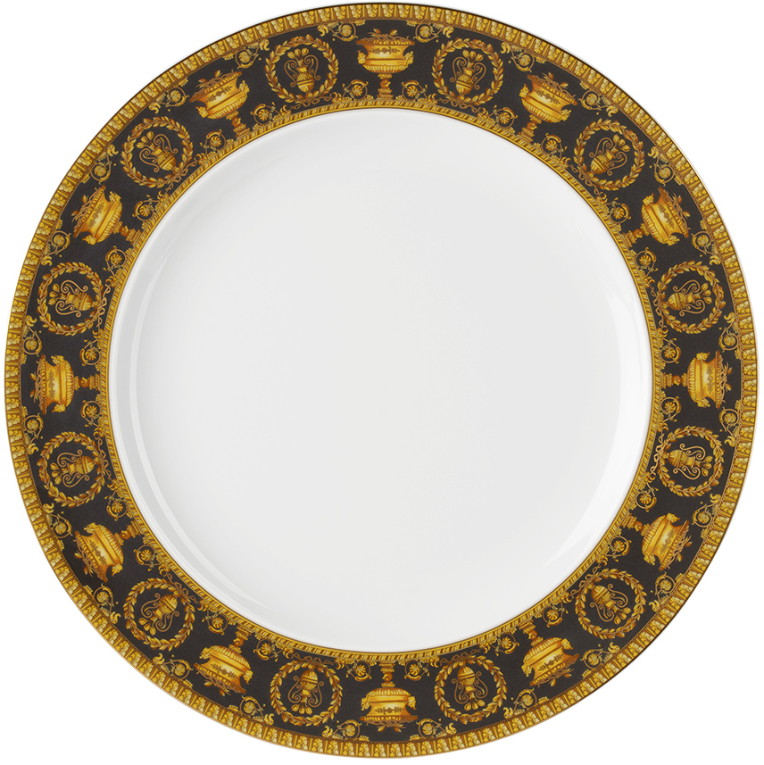 Versace Black Rosenthal 'i Heart Baroque' Dinner Plate In I Love Baroque Nero