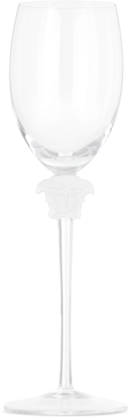 Versace Rosenthal Medusa Lumière White Wine Glass In Transparent