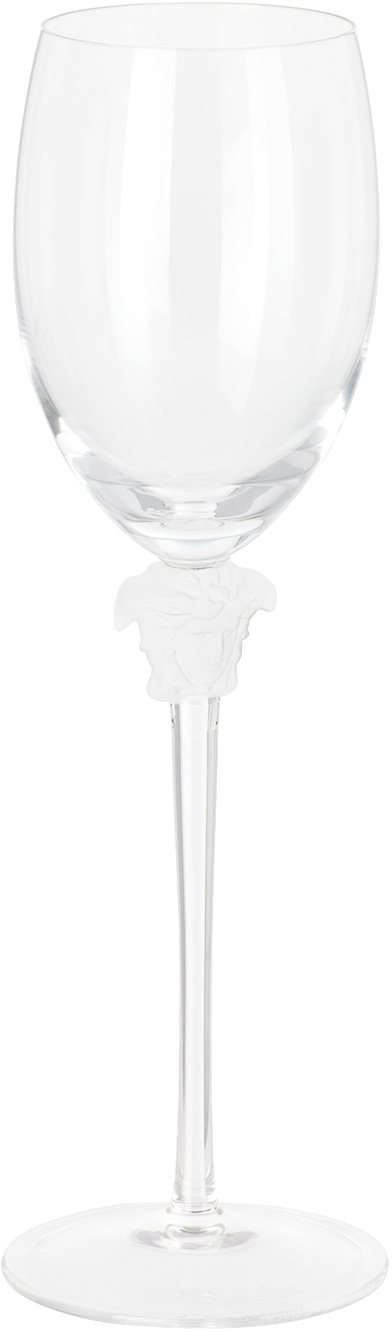 Versace Rosenthal Medusa Lumière White Wine Glass In Medusa Lumiere D'or