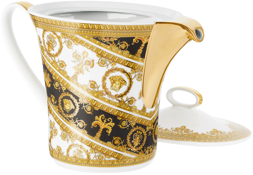 Versace White Rosenthal 'i Heart Baroque' Teapot In I Love Baroque