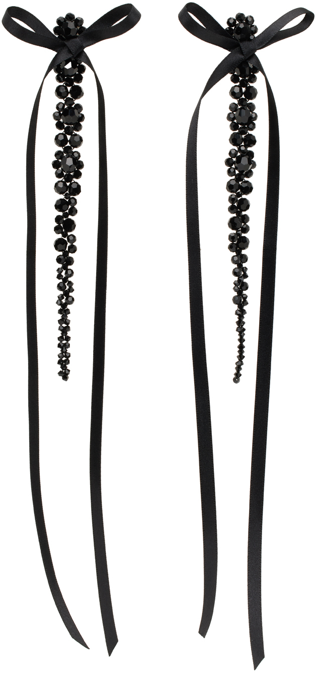 Xl Ribbon Drip Pearl Earrings By Simone Rocha